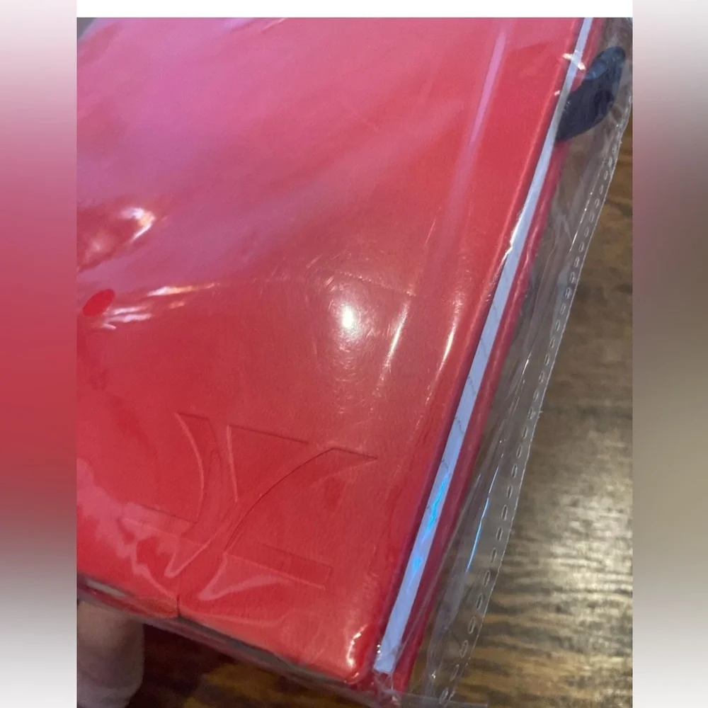 Authentic LeVian Red Faux Leather Journal Notebook with Pen Hook & Bookmark Tab
